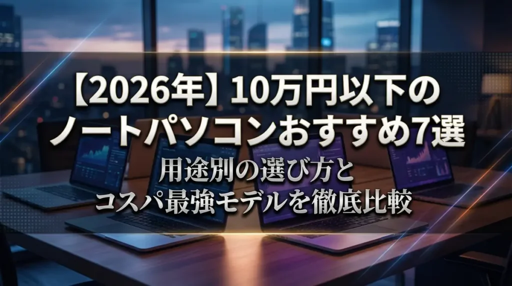 【2026年】10万円以下のノートパソコンおすすめ7選｜用途別の選び方とコスパ最強モデルを徹底比較