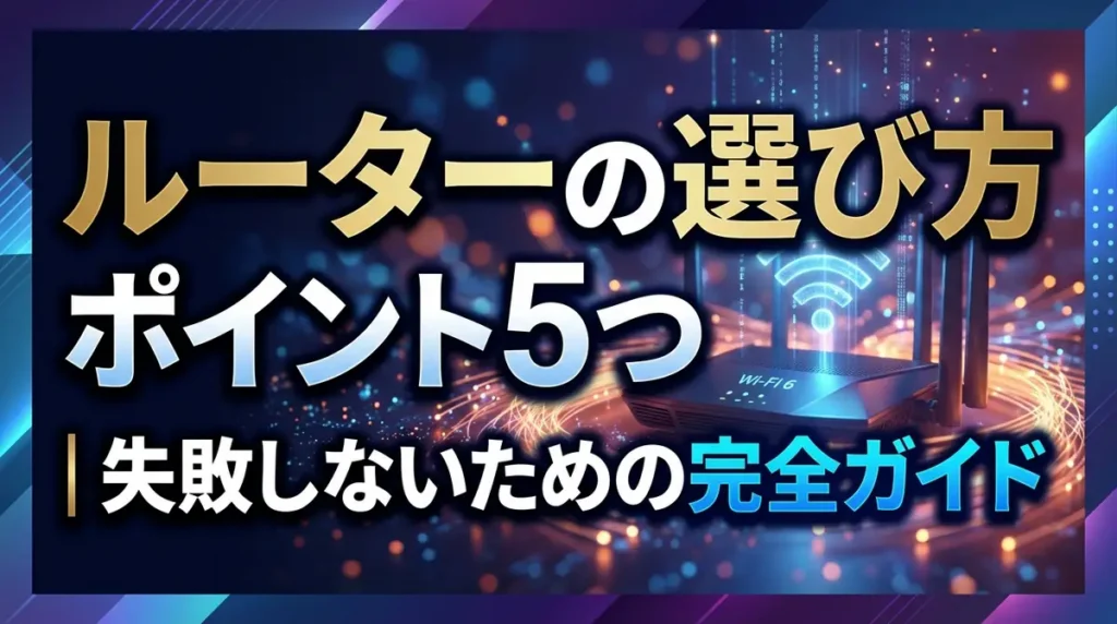ルーターの選び方ポイント5つ｜失敗しないための完全ガイド