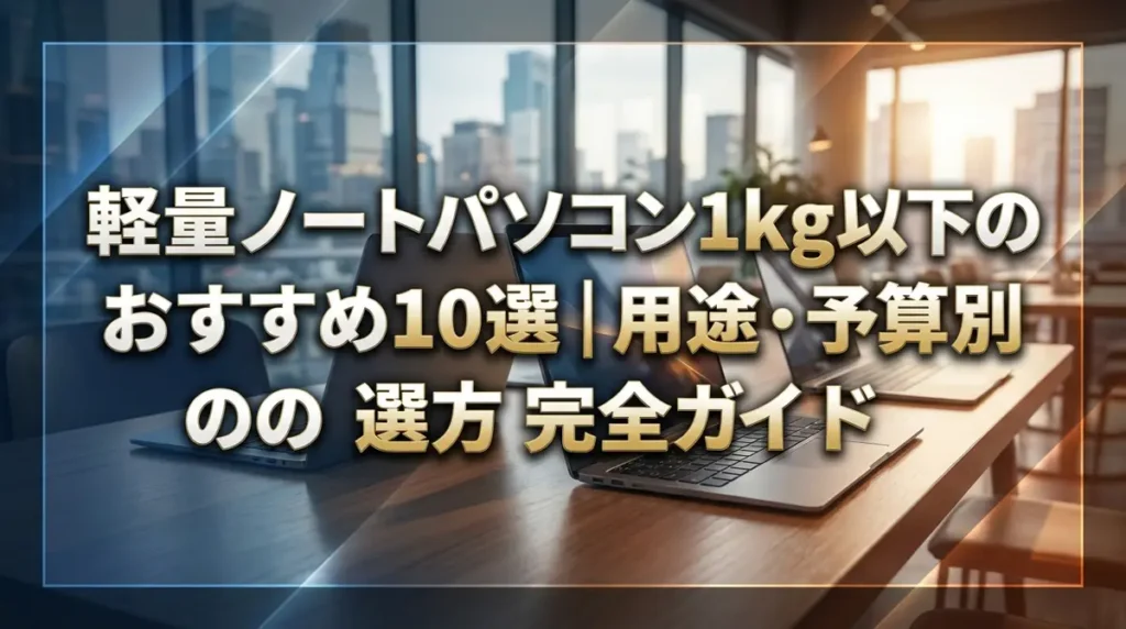 軽量ノートパソコン1kg以下のおすすめ10選｜用途・予算別の選び方完全ガイド